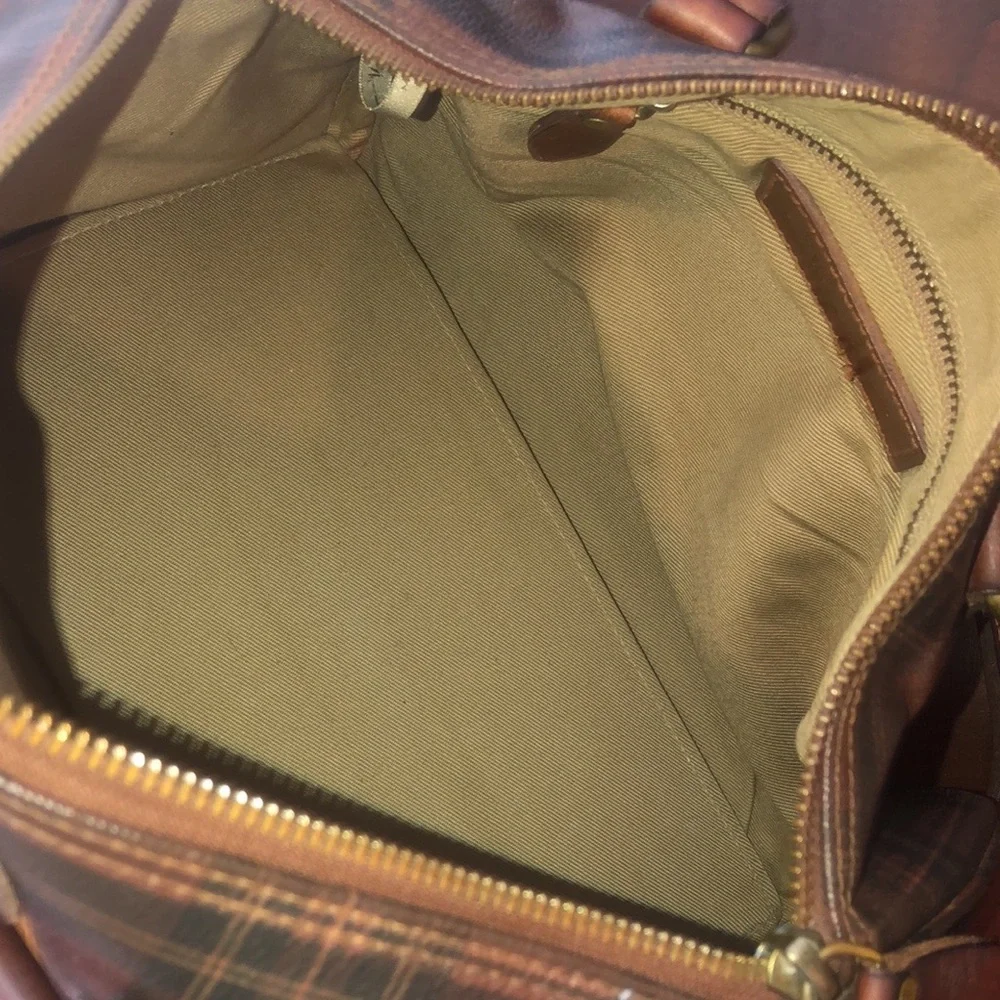 RALPH LAUREN Tartan Plaid Boston Travel Crossbody Shoulder Bag Speedy 30